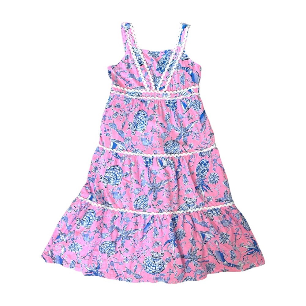 Lilly Pulitzer Mini Pollie Midi Dress in Rousseau Pink Barefoot Beachcomber M